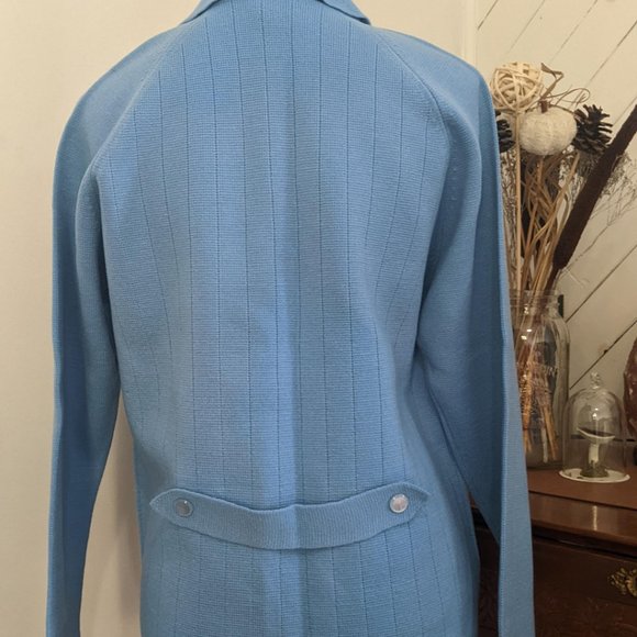 Vintage baby blue cardigan with collar - Picture 7 of 8